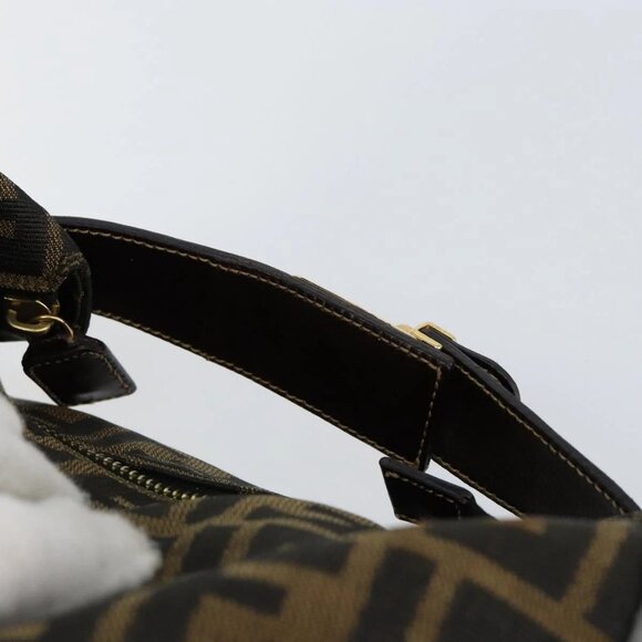 FENDI Zucca Canvas Vanity Hand Bag Black Brown Auth 146506 - Picture 9 of 16